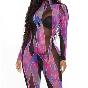 Sheer catsuit